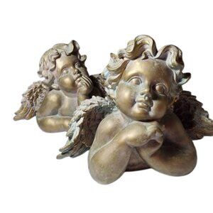 Set of 2 Vintage Angel Statue